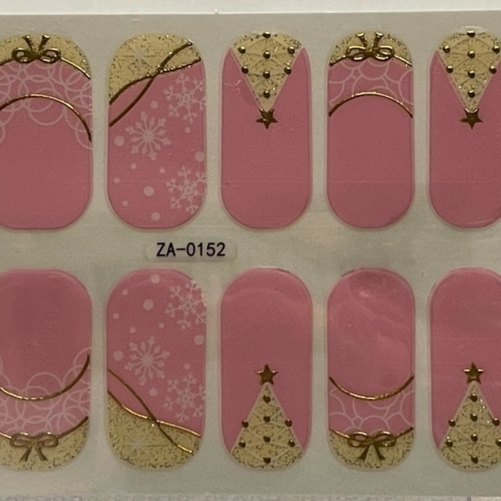🌸 NWT Light Pink, Cream and Gold Holiday Nail Polish Strips